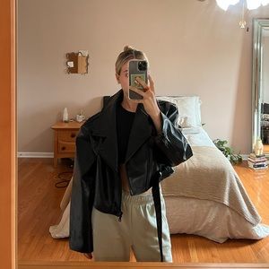 Lioness oversized leather jacket